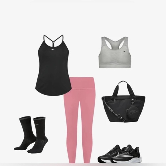 Nike Women's Dri-Fit One Elastika Racerback  Tank Top Black XS - Like New - Picture 3 of 12